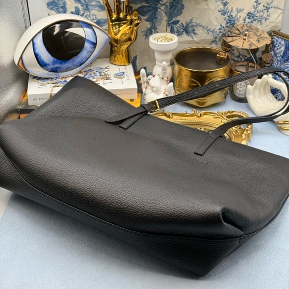 🆕 OROTON 🧿 NWOT Margot Medium Zip Tote Bag, Black Leather - Picture 7 of 16